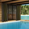 4 pcs W54*L84in Outdoor Patio Curtain/Coffee Liqueur