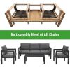 4 Pieces Outdoor Furniture Set for Backyard and Poolside